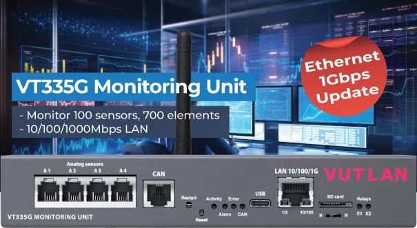 VT335G remote environmental monitoring unit with 1Gbps LAN port by Vutlan
